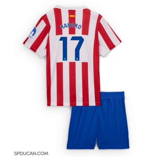 Dječji Nogometni Dres Atletico Madrid David Hancko #17 Domaci 2025-26 Kratak Rukav (+ Kratke hlače)